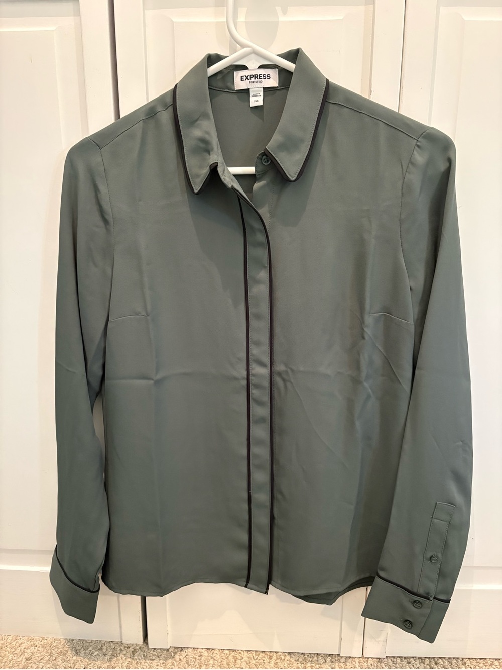 Express Olive Green Portofino Blouse